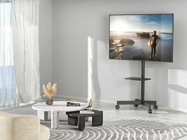 Universal Modern Rolling Tv Stand For 23 To 55 Inch Tvs With Sturdy Wheels (Photo 1 of 15)