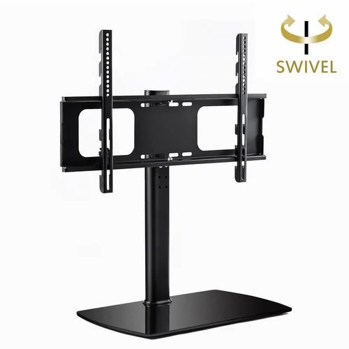 Well Known Universal Tabletop Tv Stands With Mild Steel Black Universal Swivel Tabletop Tv Stand With Mount (View 7 of 15)