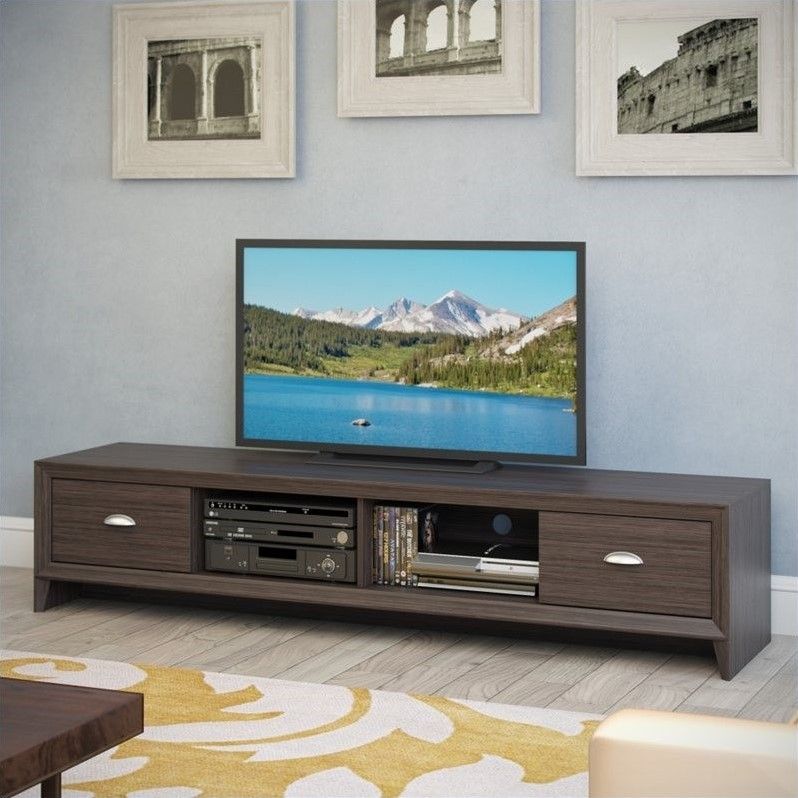 Well Known Wide Entertainment Centers Intended For Corliving Lakewood Extra Wide Tv Stand, For Tvs Up To 85" Wenge Tlk 872 B –  Best Buy (Photo 6 of 15)
