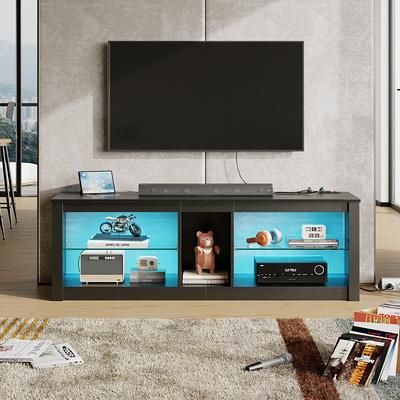 Well Liked Led Tv Stands With Outlet With 55" Led Tv Stand For 60 Inch Tv With Power Outlet Entertainment Center – 55  Inches – Yahoo Shopping (Photo 12 of 15)