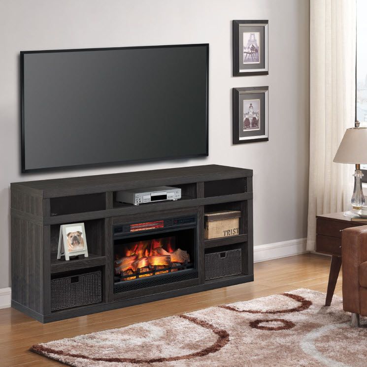 Widely Used Walnut Entertainment Centers For 64.3" Greatlin Black Walnut Entertainment Center Fireplace (Photo 13 of 15)