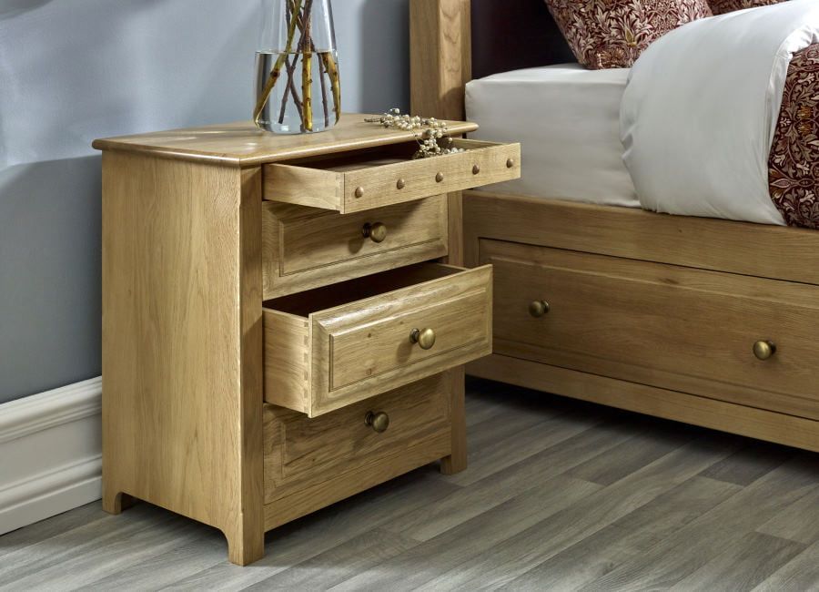Wooden Bedside Cabinet With Secret Drawer Handmade In The Uk Intended For Trendy Wood Cabinet With Drawers (Photo 9 of 15)
