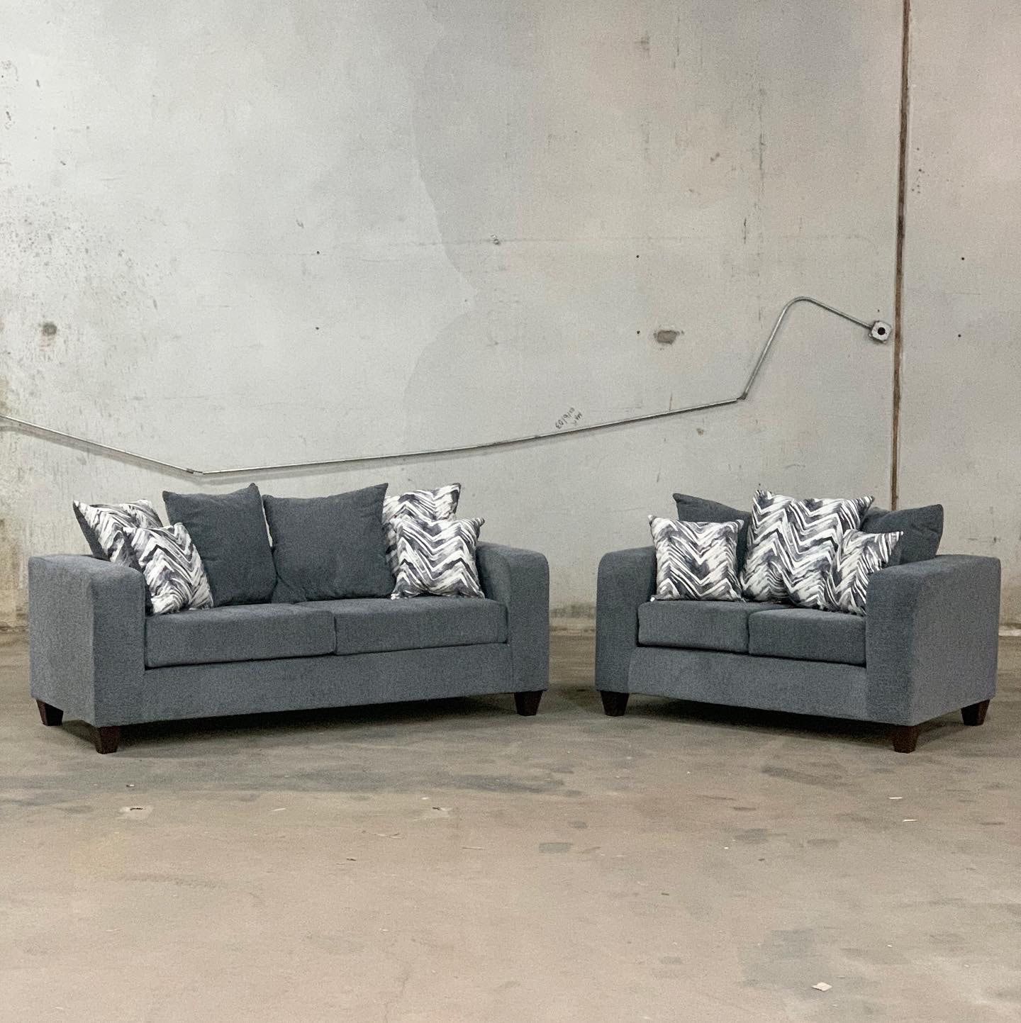 110 – Charcoal Sofa And Loveseat Set Intended For 110" Oversized Sofas (Photo 8 of 15)