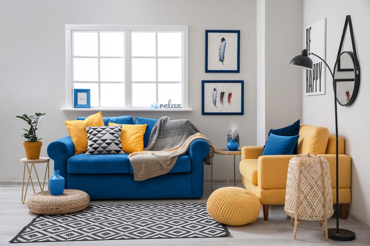 15 Inspiring Design Ideas For A Blue Sofa Living Room – Coas Intended For Sofas In Blue (View 13 of 15)