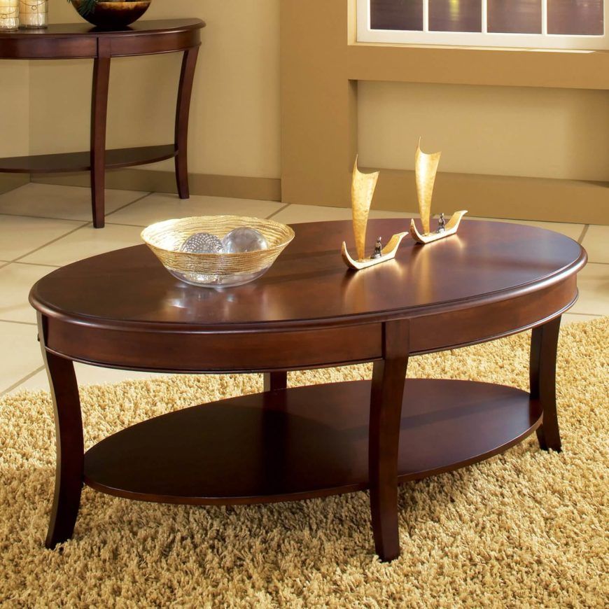 20 Top Wooden Oval Coffee Tables Regarding Wood Coffee Tables With 2 Tier Storage (View 15 of 15)