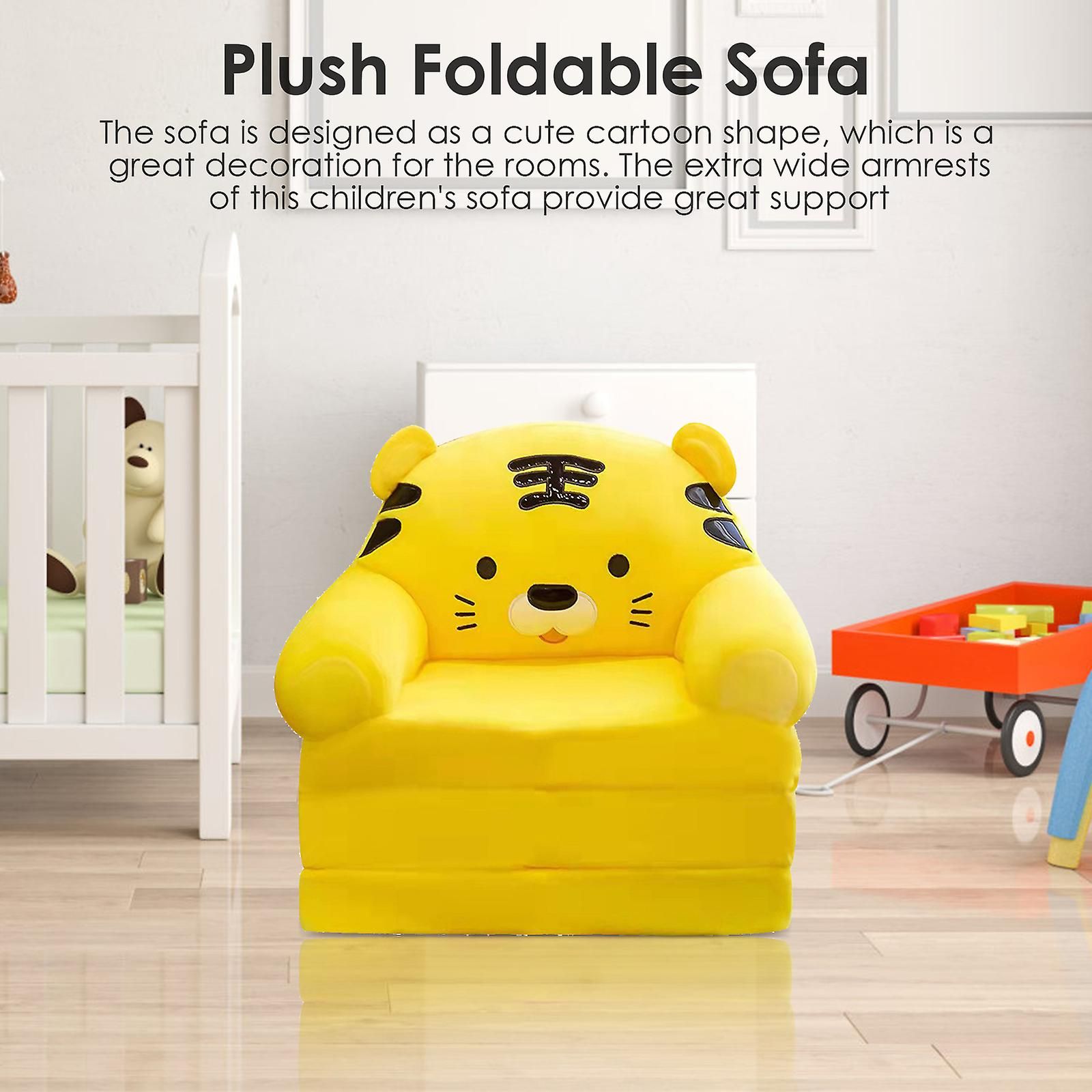 2023 New Plush Foldable Kids Sofa Cover Backrest Armchair 2 In 1 Foldable  Children Sofa Cute Cartoon Lazy Sofa Children Flip Open Sofa Bed For Living  | Fruugo No Inside 2 In 1 Foldable Children&#039;s Sofa Beds (View 3 of 15)