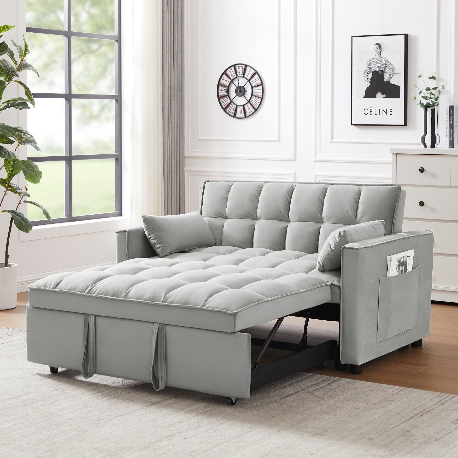 Featured Photo of 15 Collection of 3 in 1 Gray Pull Out Sleeper Sofas