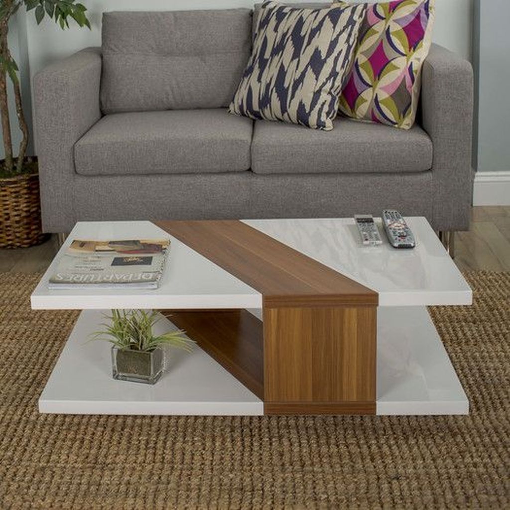 50 Popular Modern Coffee Table Ideas For Living Room – Sweetyhomee For Simple Design Coffee Tables (Photo 6 of 15)