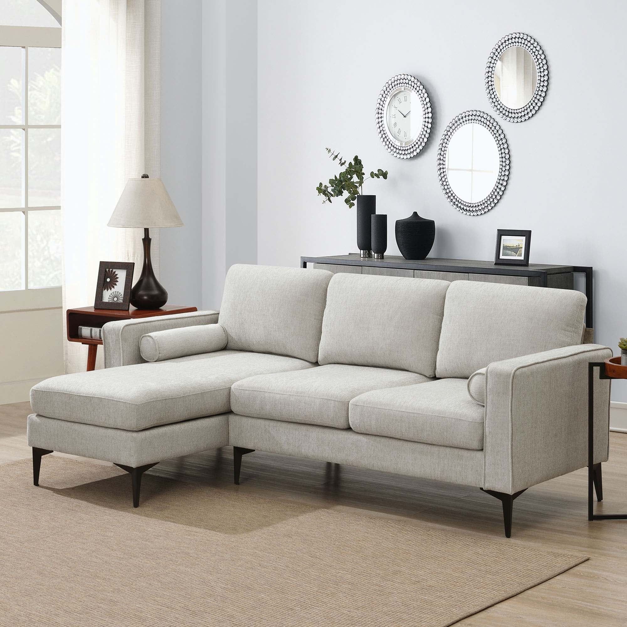84 " Modern L Shaped Sofa With Reversible Chaise Lounge – Bed Bath & Beyond  – 37385485 For L Shape Couches With Reversible Chaises (Photo 8 of 15)