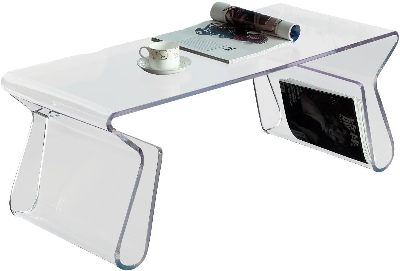 Acrylic Rectangle Coffee Table With Magazine Holder In Clear From Inside Clear Rectangle Center Coffee Tables (Photo 15 of 15)