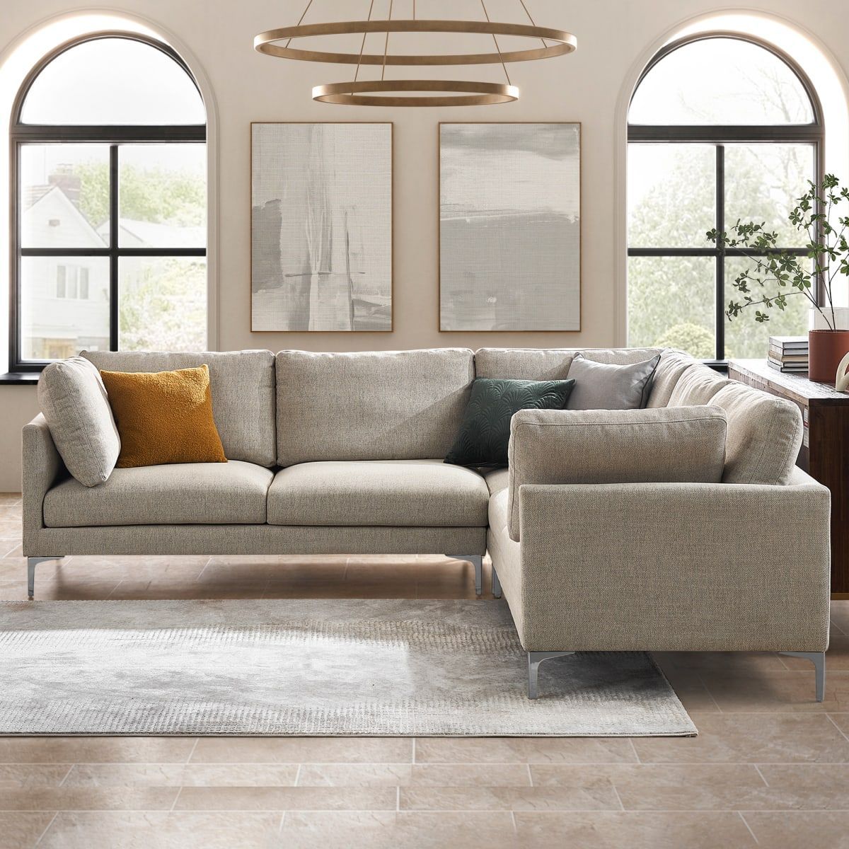 Adams L Shape Sectional Sofa | Castlery | Classic Living Room, Sectional  Sofa, Castlery For Beige L Shaped Sectional Sofas (View 8 of 15)