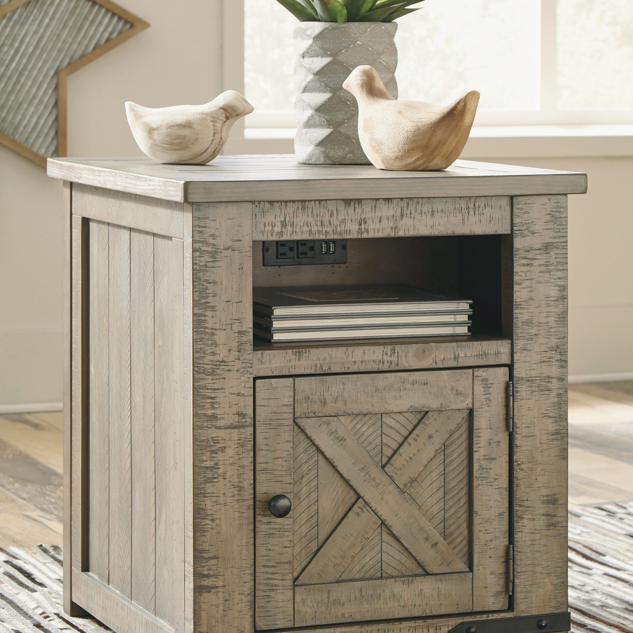 Aldwin Gray Rectangular End Table | Crafted With Solid Pine Wood Pertaining To Rustic Gray End Tables (Photo 1 of 15)