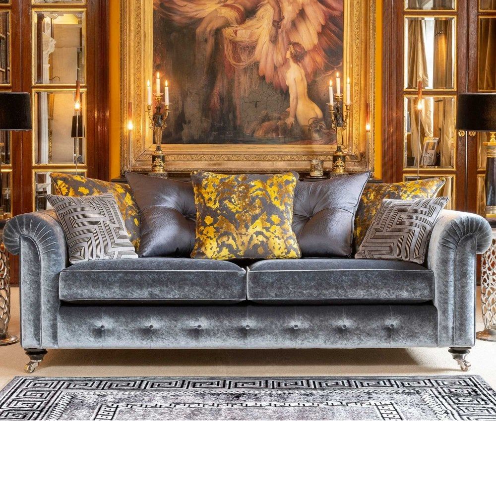 Alstons Palazzo Grand Pillow Back Sofa At Smiths Of Harrogate With Sofas With Pillowback Wood Bases (Photo 9 of 15)