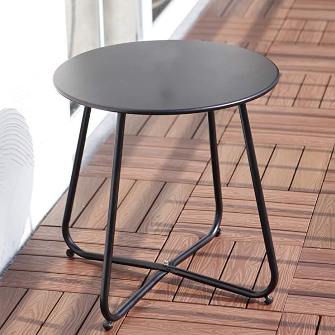 Amazon: Grand Patio Round Metal Side/end Table, Steel Patio Coffee With Round Steel Patio Coffee Tables (View 9 of 15)