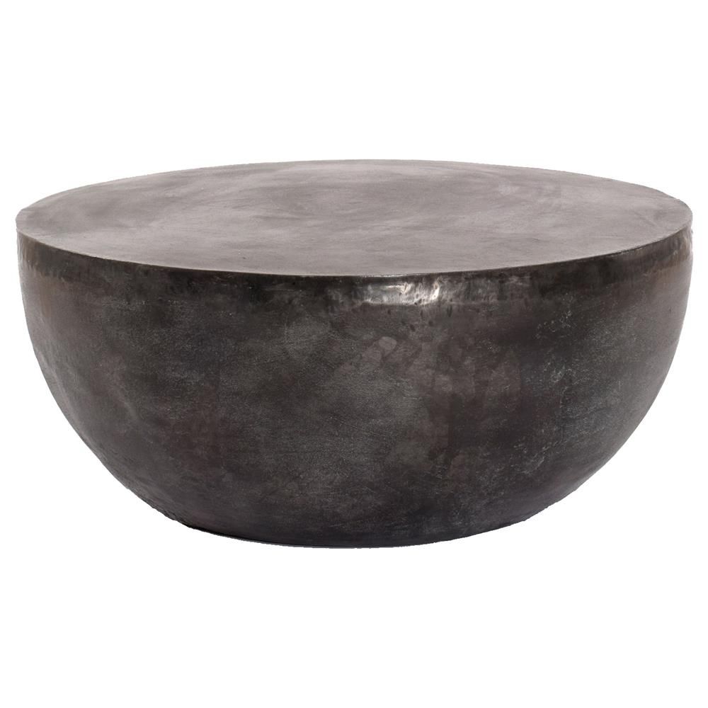 Bailey Industrial Loft Grey Aluminum Round Drum Outdoor Coffee Table With Waterproof Coffee Tables (Photo 13 of 15)