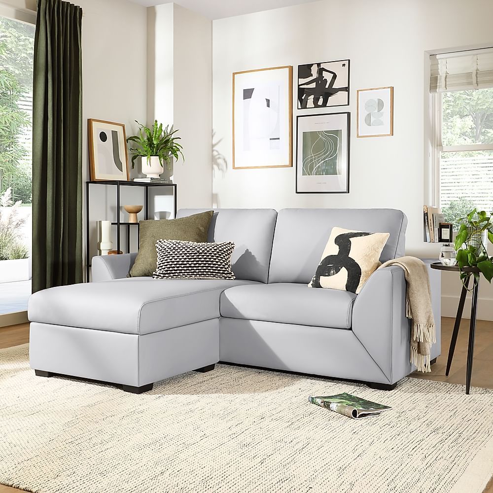 Bailey L Shape Corner Sofa, Light Grey Premium Faux Leather Only £ (View 4 of 15)