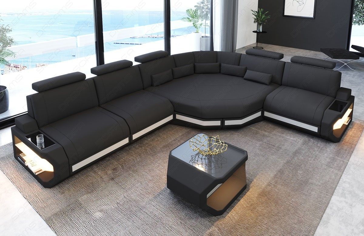 Bel Air L Shape Fabric Sectional Sofa With Led And Large Relax Corner |  Sofadreams With Regard To Modern L Shaped Sofa Sectionals (View 6 of 13)