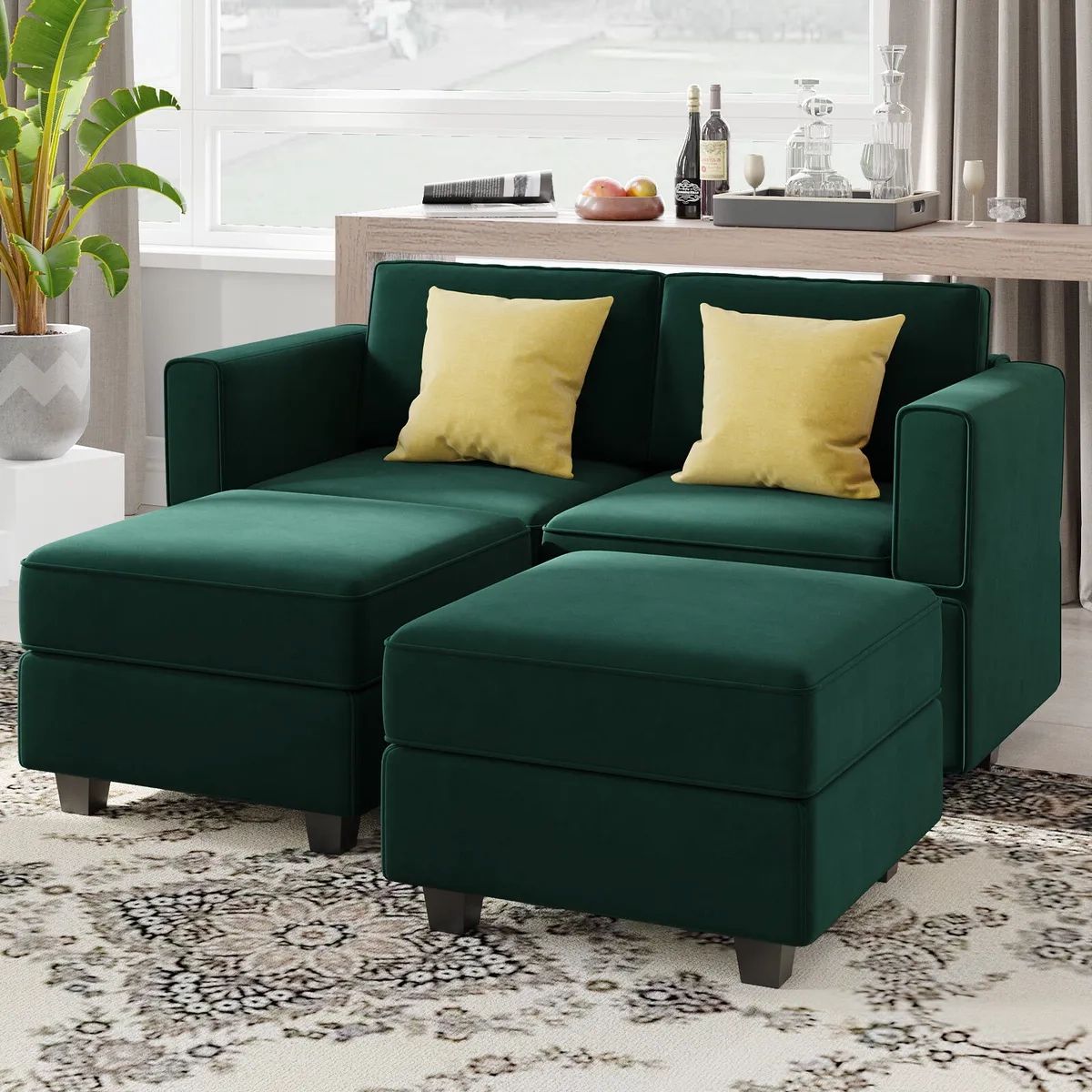 Belffin Modular Sectional Sofa With Storage Oversized Couch Bed Velvet Green  | Ebay Pertaining To Green Velvet Modular Sectionals (View 10 of 15)