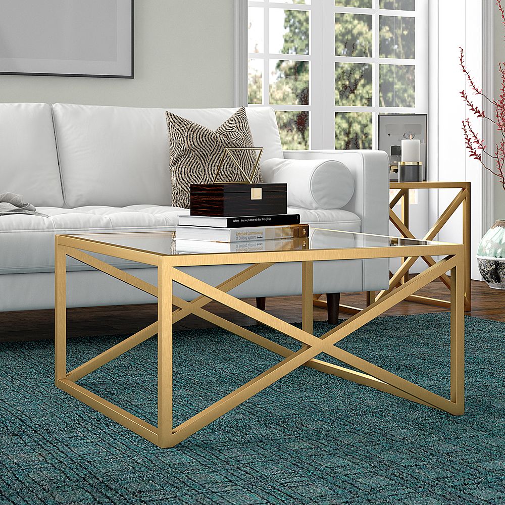 Best Buy: Camden&wells Calix Square Coffee Table Brass Ct0861 With Addison&lane Calix Square Tables (View 3 of 15)