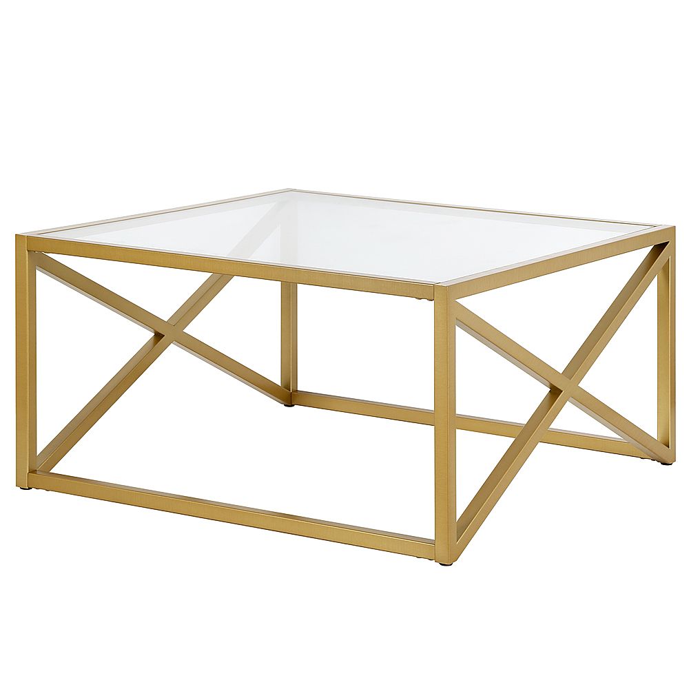 Best Buy: Camden&wells Calix Square Coffee Table Brass Ct0861 Within Addison&amp;lane Calix Square Tables (View 4 of 15)