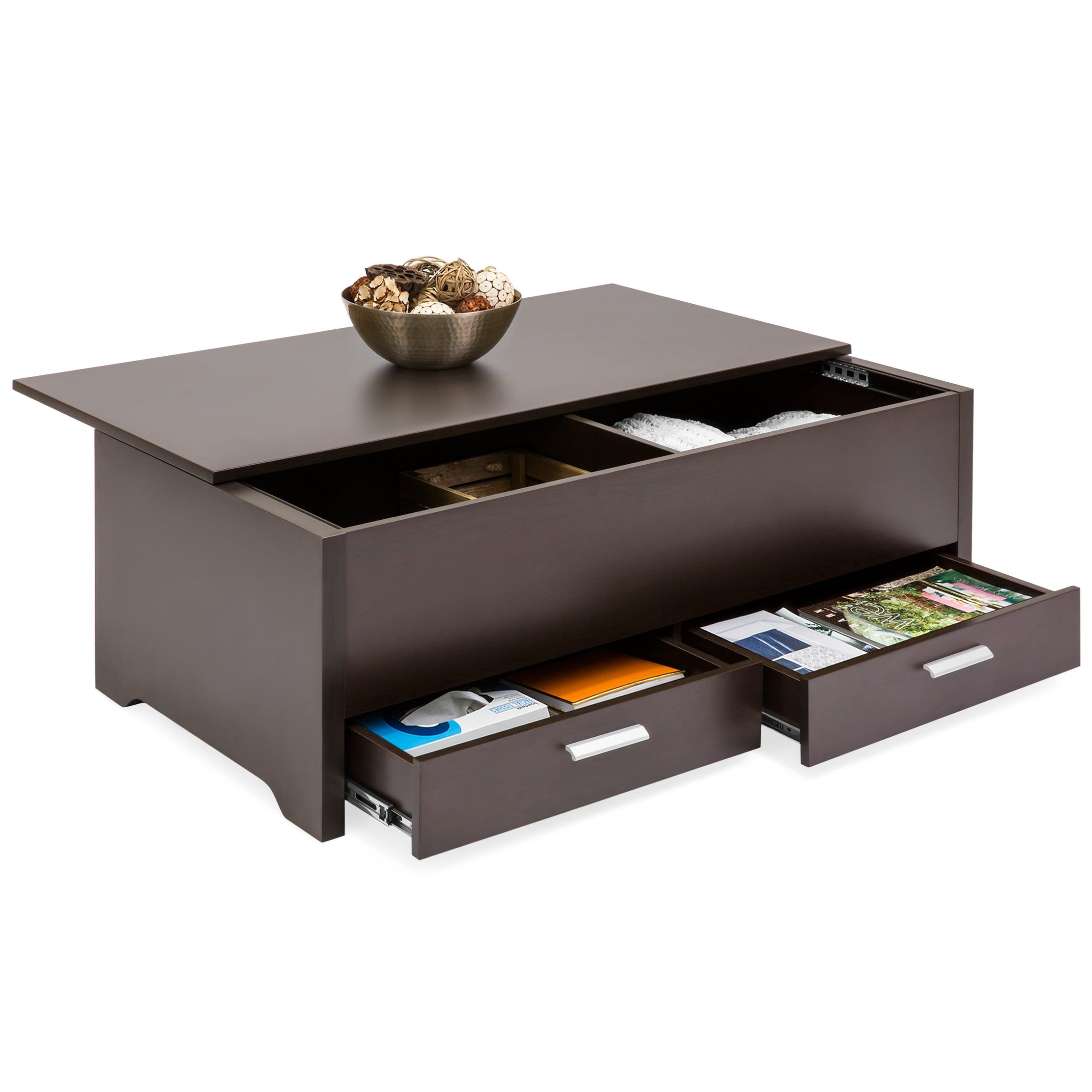Best Choice Products Modern Multifunctional Coffee Table Furniture For Intended For Coffee Tables With Open Storage Shelves (Photo 10 of 15)