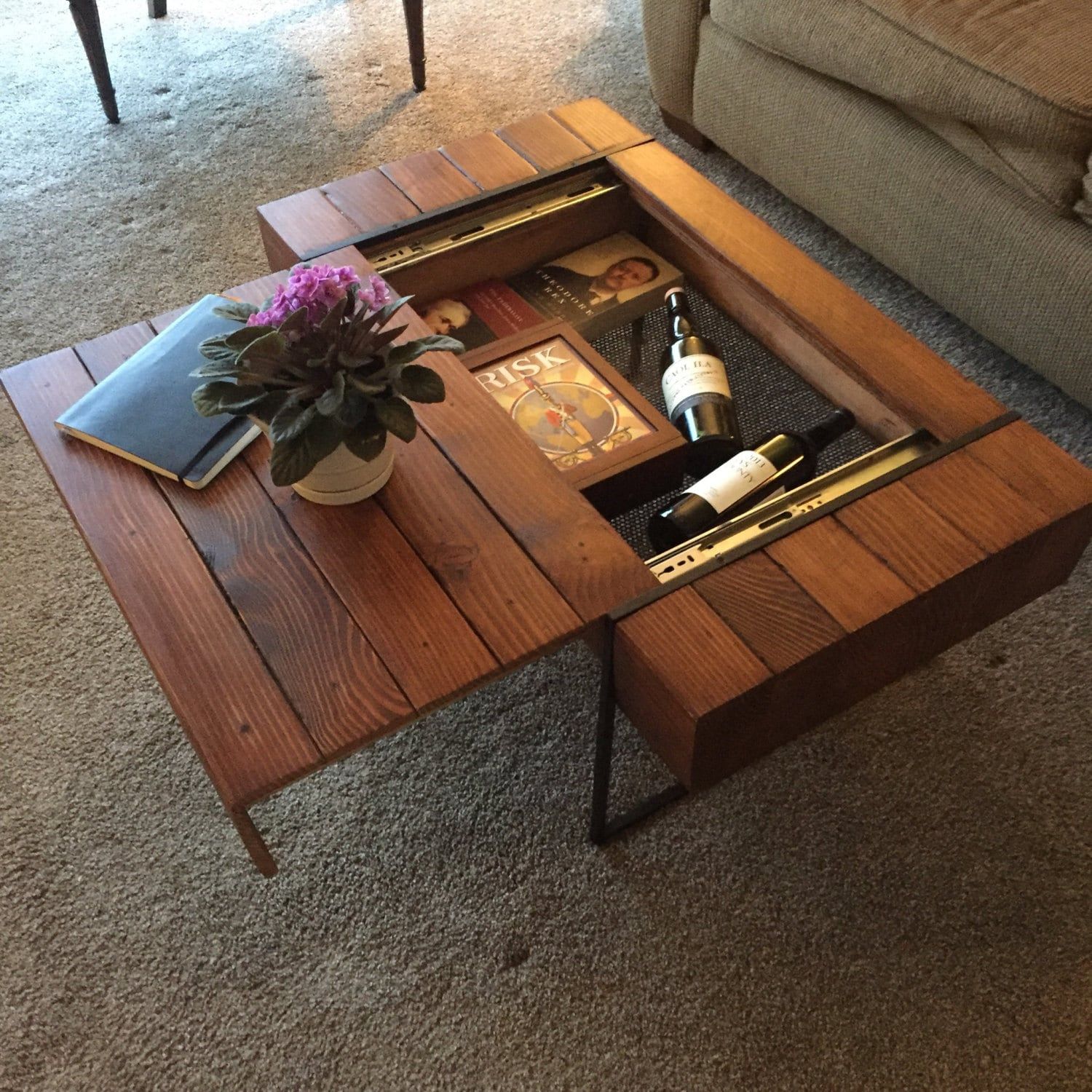 Block Coffee Table With Hidden Storage Intended For Modern Coffee Tables With Hidden Storage Compartments (Photo 9 of 15)