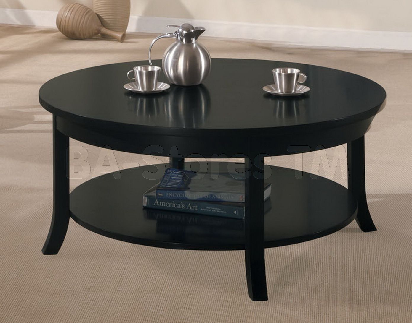Bring A Touch Of Elegance To Your Home With A Black Circle Coffee Table Throughout Full Black Round Coffee Tables (View 6 of 15)