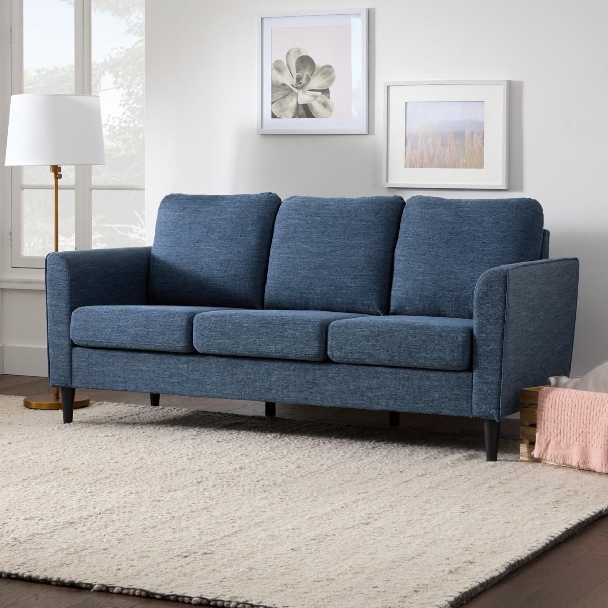 Brookside Clara 73” Upholstered Curved Arm Sofa – 20485462 | Hsn Within Sofas With Curved Arms (View 6 of 15)