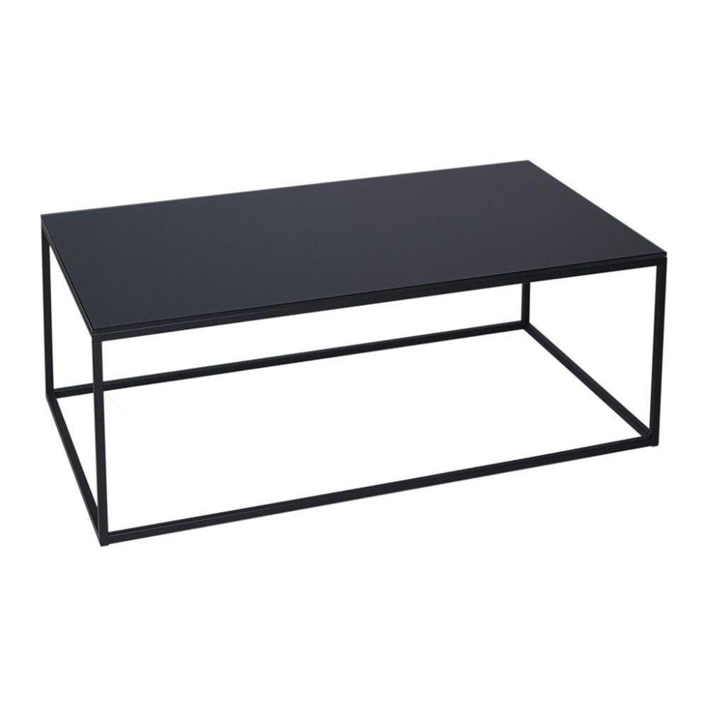Buy Black Glass And Metal Rectangular Coffee Table From Fusion Living With Regard To Studio 350 Black Metal Coffee Tables (View 4 of 15)