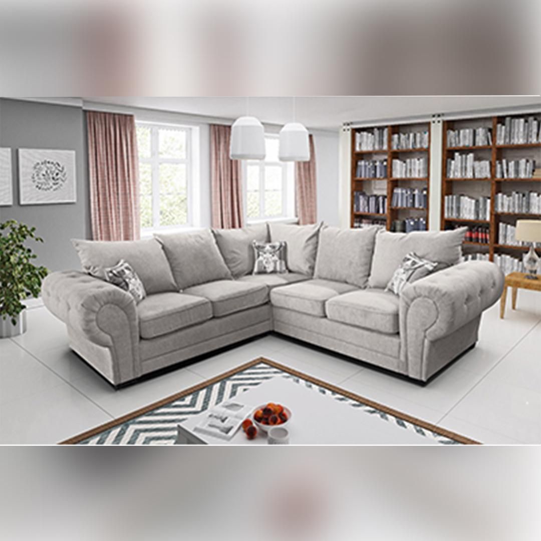 Buy Ibiza Light Grey Corner Sofa | 90 Days Return | Mn Furniture Intended For Sofas In Light Grey (View 3 of 15)