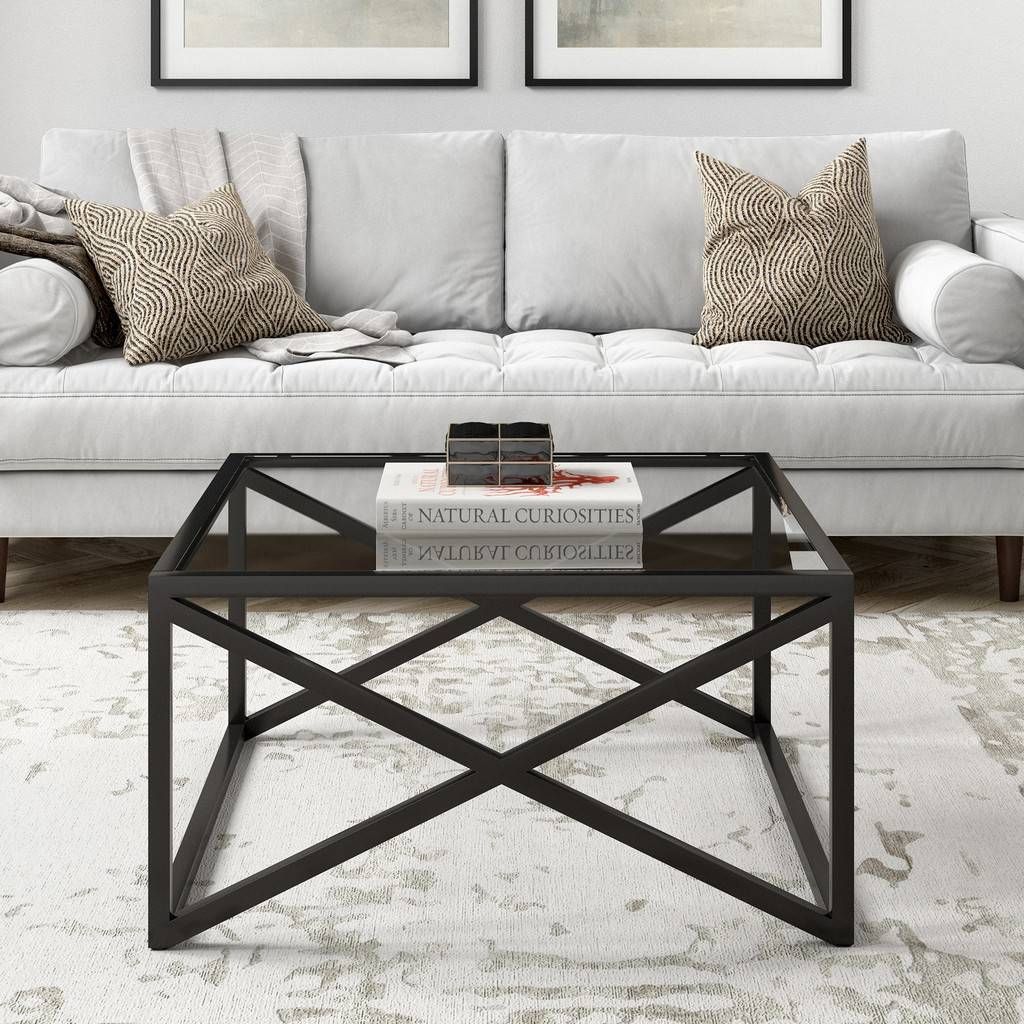Calix Square Blackened Bronze Coffee Table – Hudson & Canal Ct0860 Pertaining To Addison&amp;lane Calix Square Tables (Photo 2 of 15)
