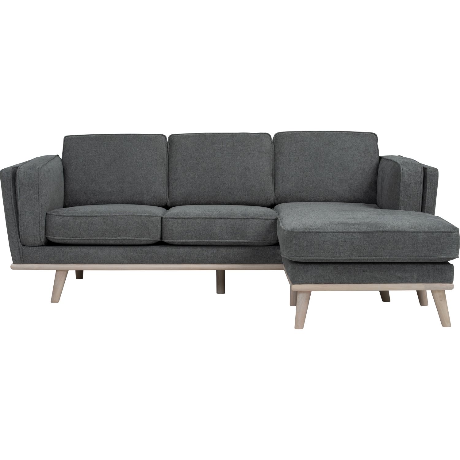 Calvin 3 Seater L Shaped Sofa Light Grey – Furnituredirect (View 14 of 15)