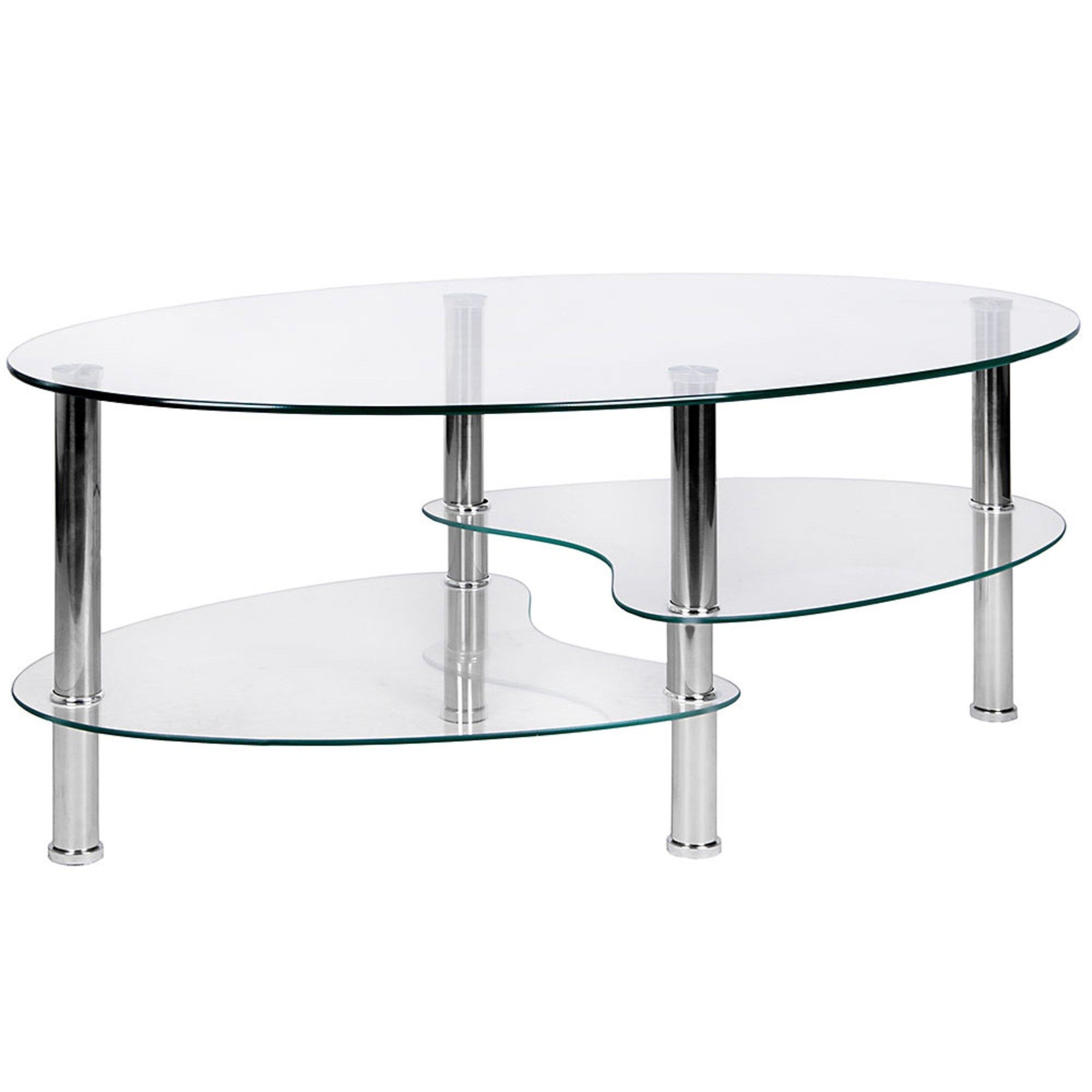 Cara Oval Clear Glass Coffee Table | Dining | Glass Furniture In Oval Glass Coffee Tables (View 14 of 15)