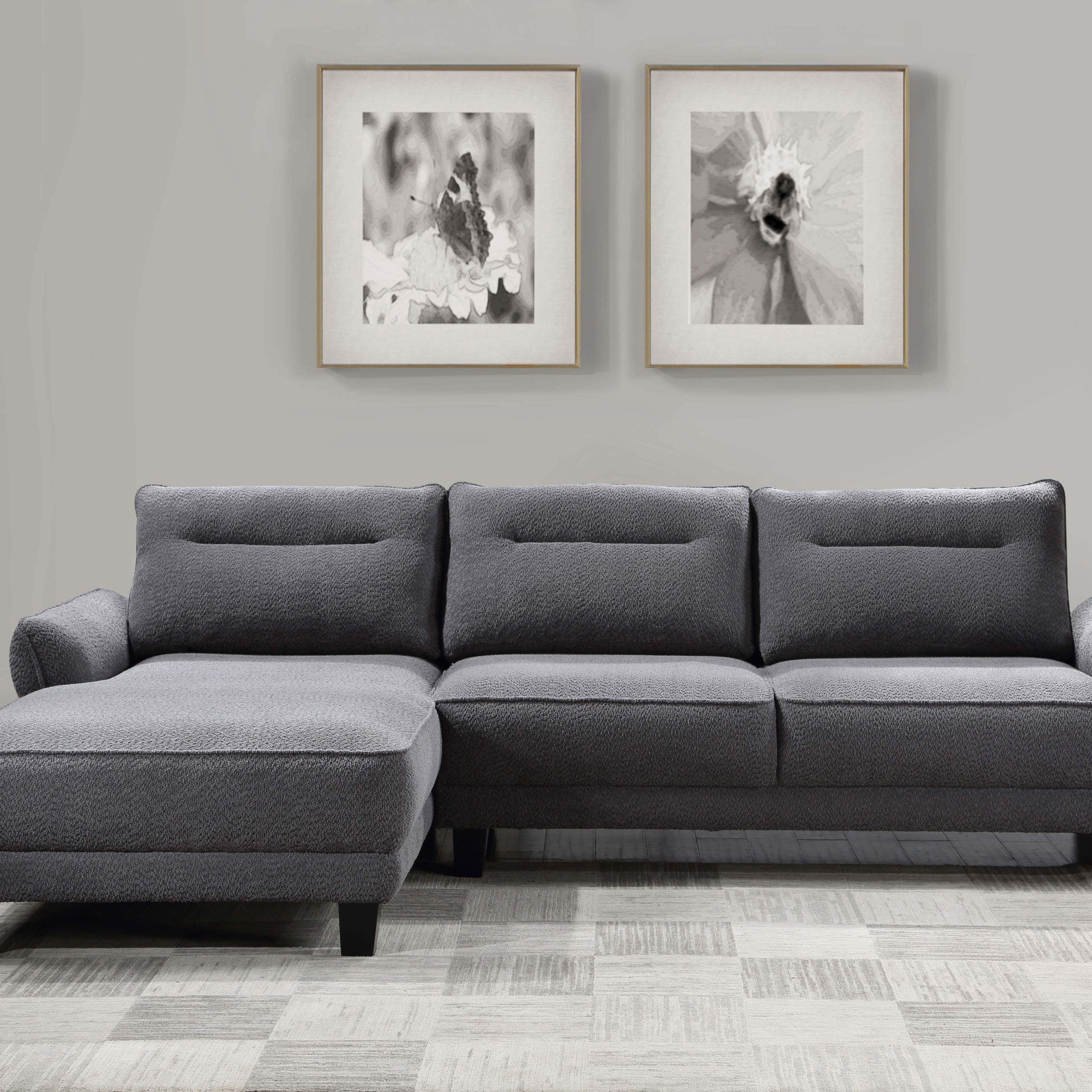 Caspian Upholstered Curved Arms Sectional Sofa Grey – Coaste Pertaining To Sofas With Curved Arms (View 14 of 15)