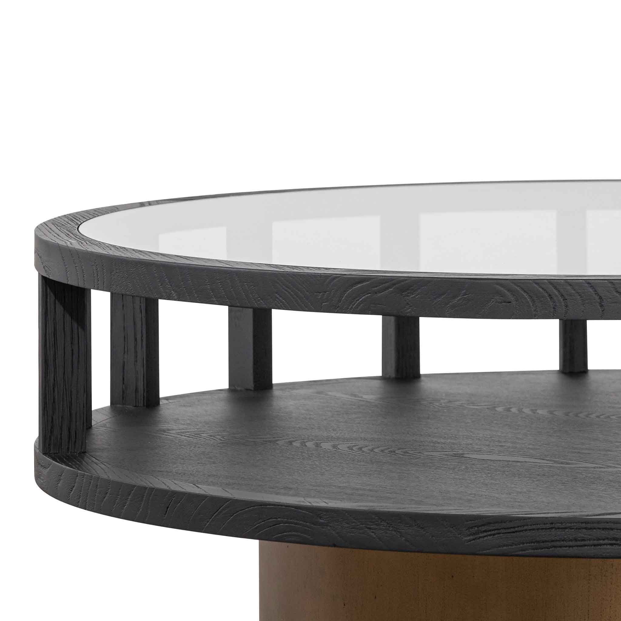 Ccf6447 Ni 86cm Round Black Coffee Table –  | Calibre Furniture Throughout Full Black Round Coffee Tables (Photo 9 of 15)