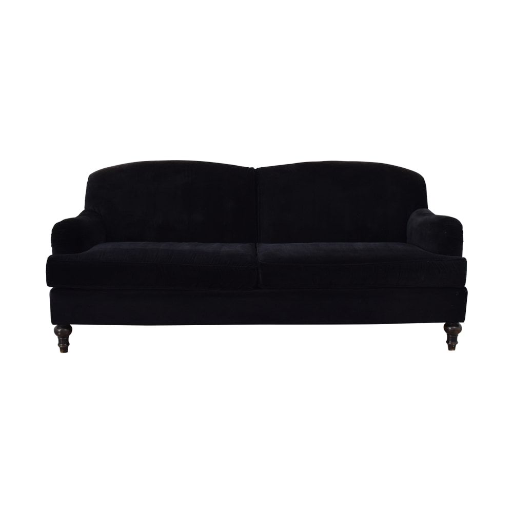 Century Furniture Black Velvet Two Cushion Sofa | 76% Off | Kaiyo With Regard To Black Velvet 2 Seater Sofa Beds (View 10 of 15)