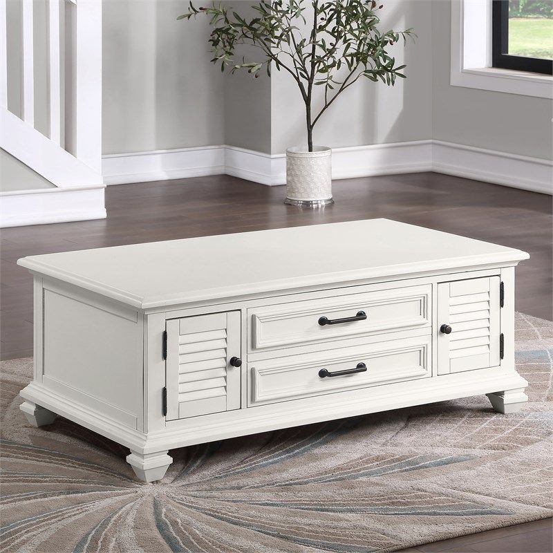 Charlestown Modern Farmhouse Soft White Lift Top Wood Coffee Table With Farmhouse Lift Top Tables (Photo 14 of 15)