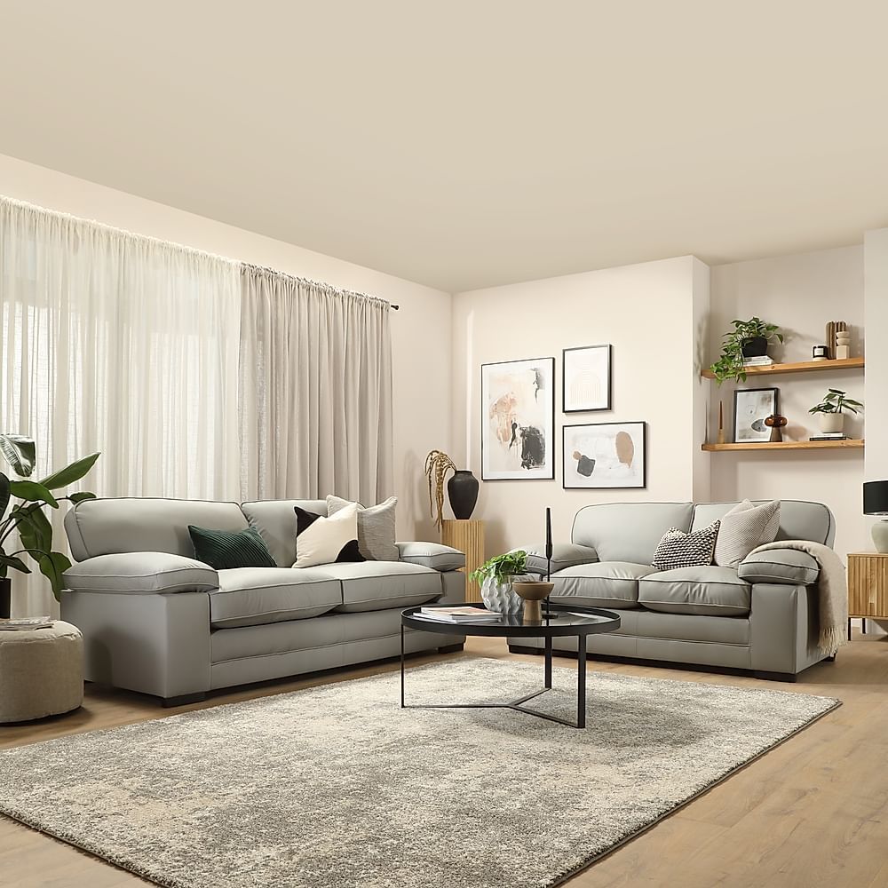 Chatham 3+2 Seater Sofa Set, Light Grey Premium Faux Leather Only £1199.98  | Furniture And Choice Within Sofas In Light Grey (Photo 4 of 15)