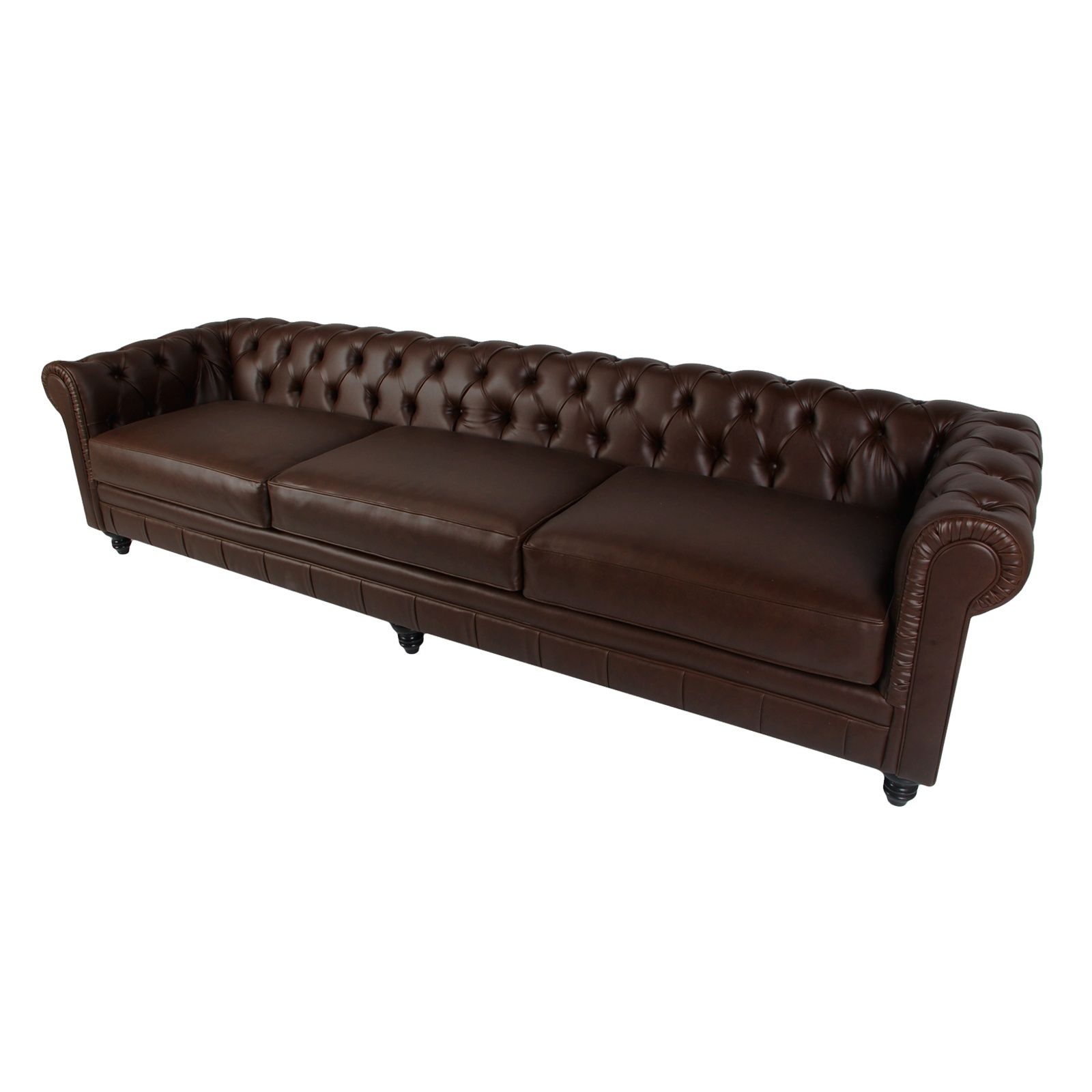 Chesterfield Sofa 120 (chocolate Brown) – Formdecor Intended For Faux Leather Sofas In Chocolate Brown (View 4 of 15)