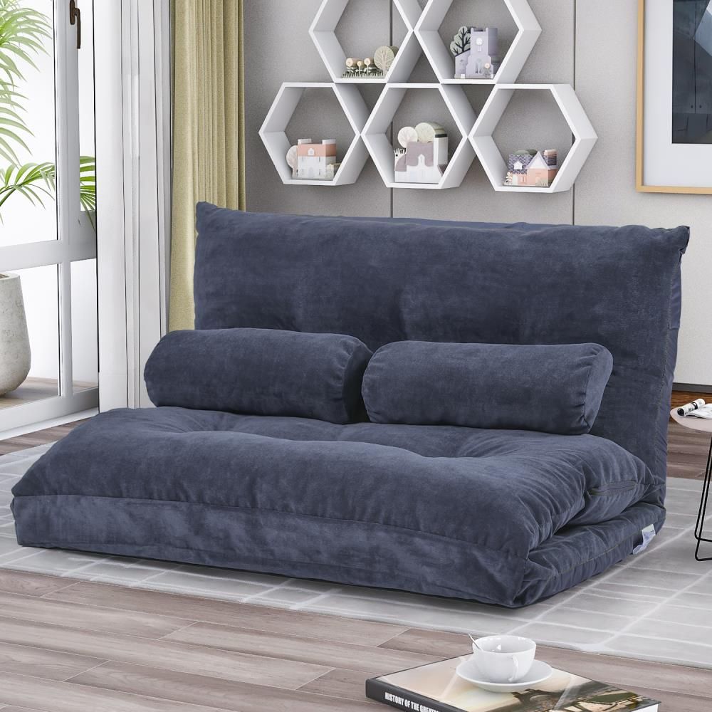 Clihome Sofa Bed Bluish Gray Contemporary/modern Polyester Sofa Bed In The  Futons & Sofa Beds Department At Lowes In Sofas In Bluish Grey (Photo 11 of 15)