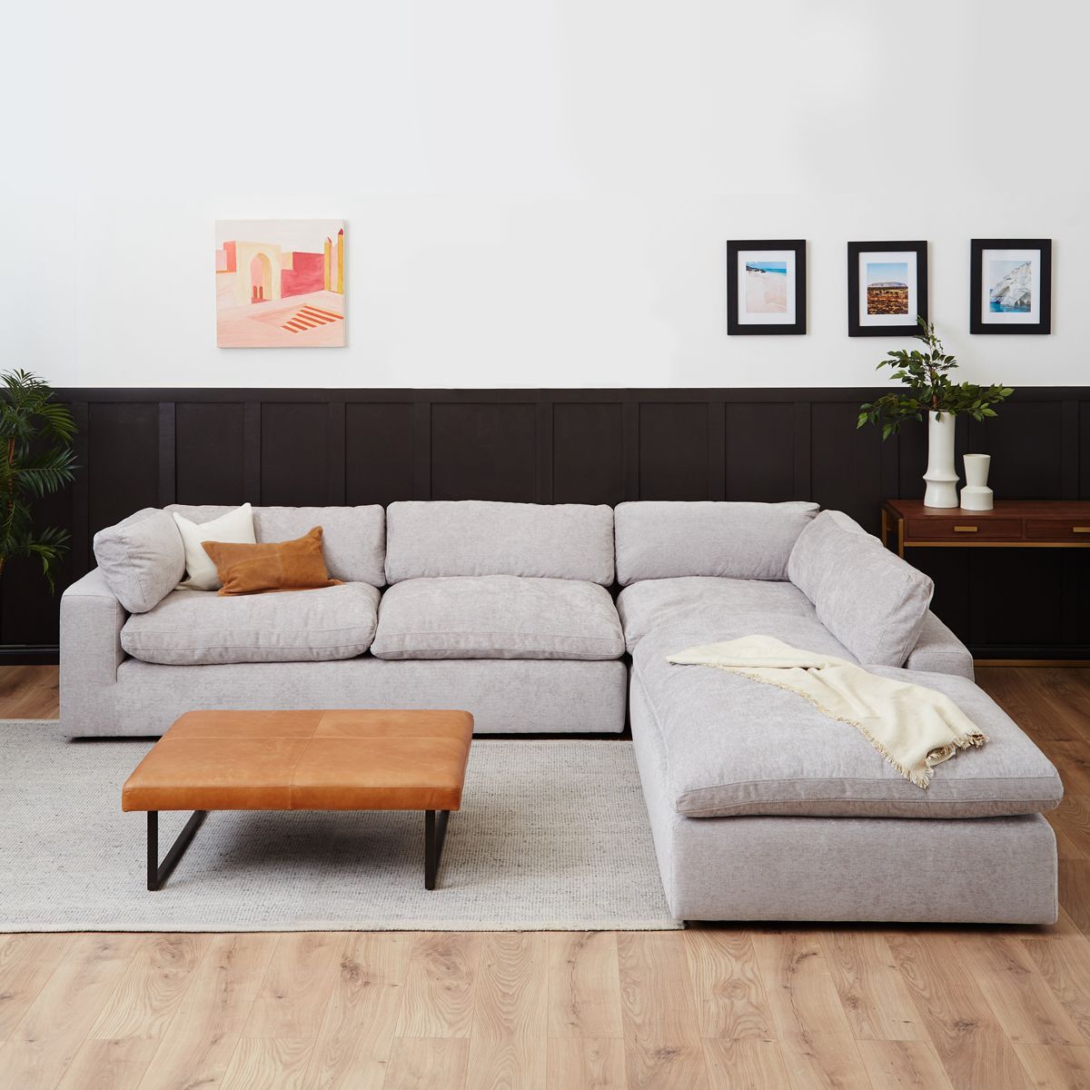 Cloud Grey Feather Corner Sofa Collection | Meadows & Byrne Within Microfiber Sectional Corner Sofas (View 9 of 15)
