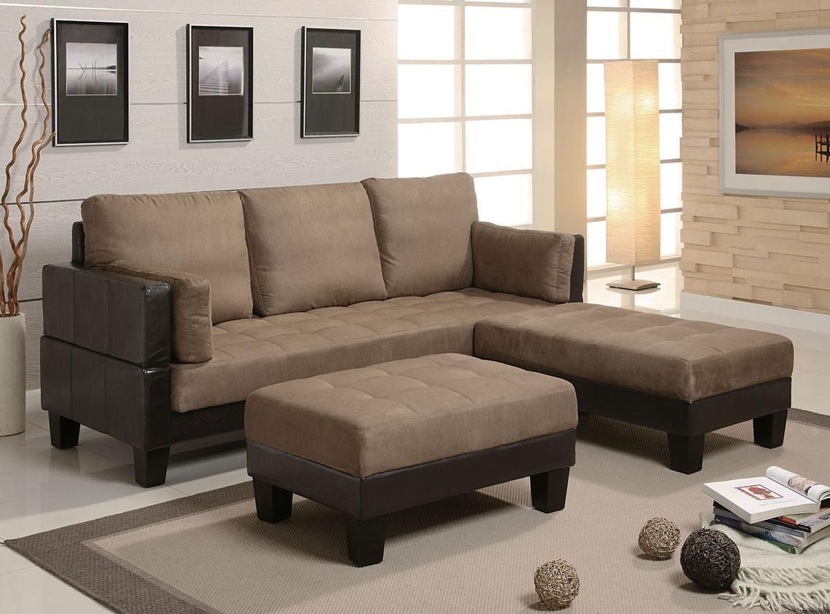 Coaster Ellesmere Sofa + 2 Ottomans 300160 | Comfyco For Sofas With Ottomans In Brown (View 3 of 15)