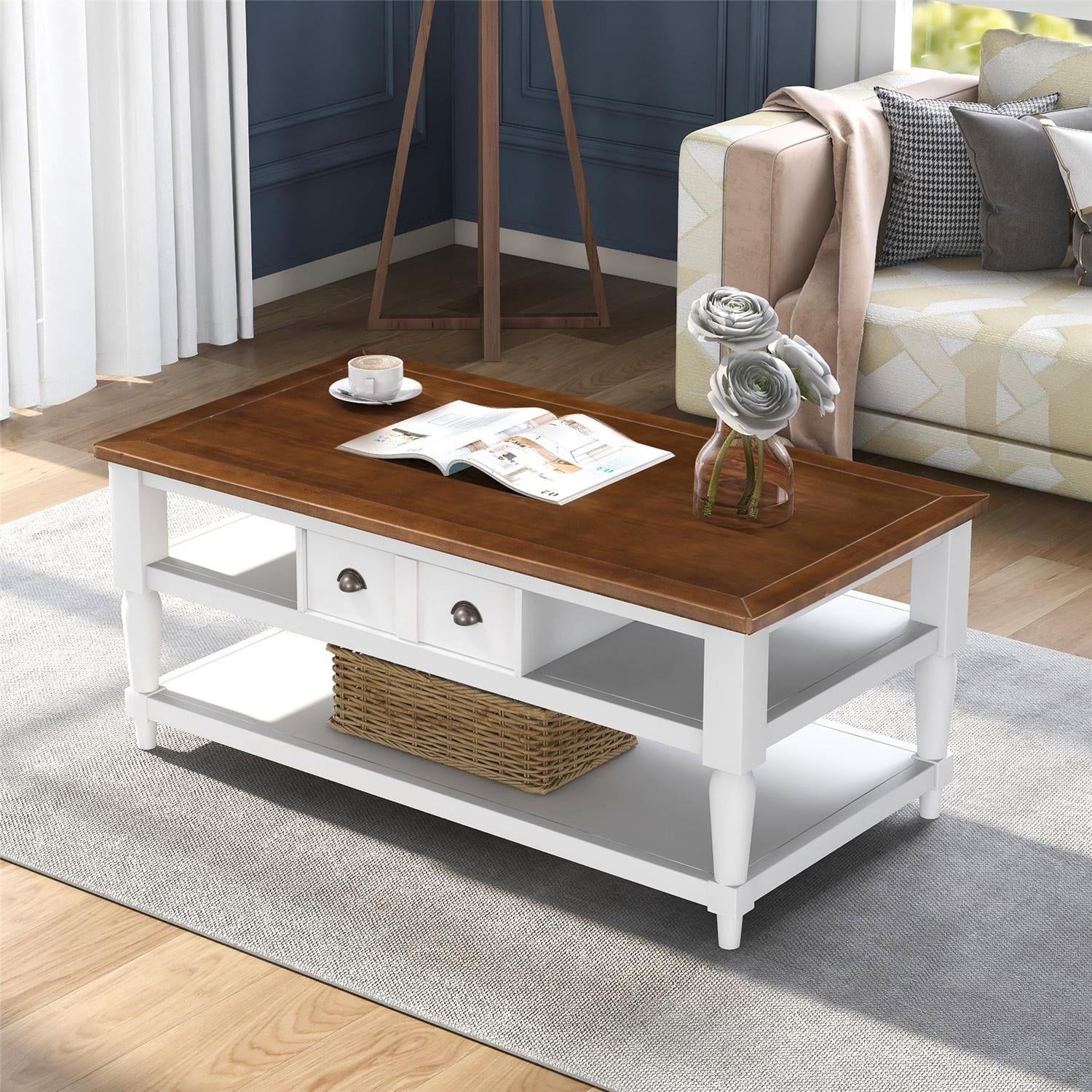 Coffee Table Modern White Side Table With 1 Drawer 1 Shelf And Metal In Metal 1 Shelf Coffee Tables (Photo 4 of 15)