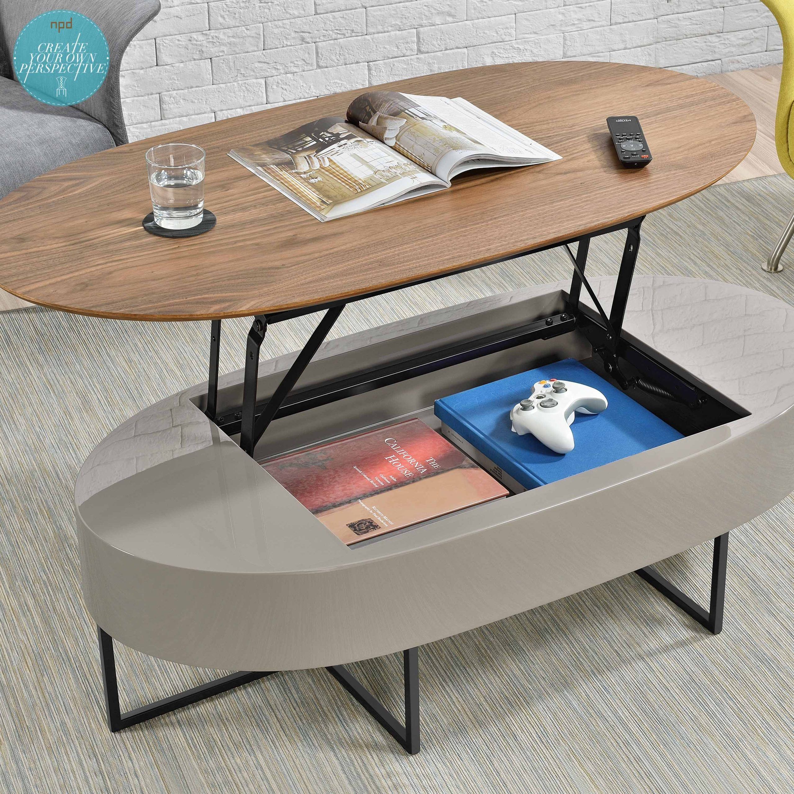 Consider This Multi Functional Oval Lift Top Table If You're Moving To With Modern Wooden Lift Top Tables (Photo 7 of 15)