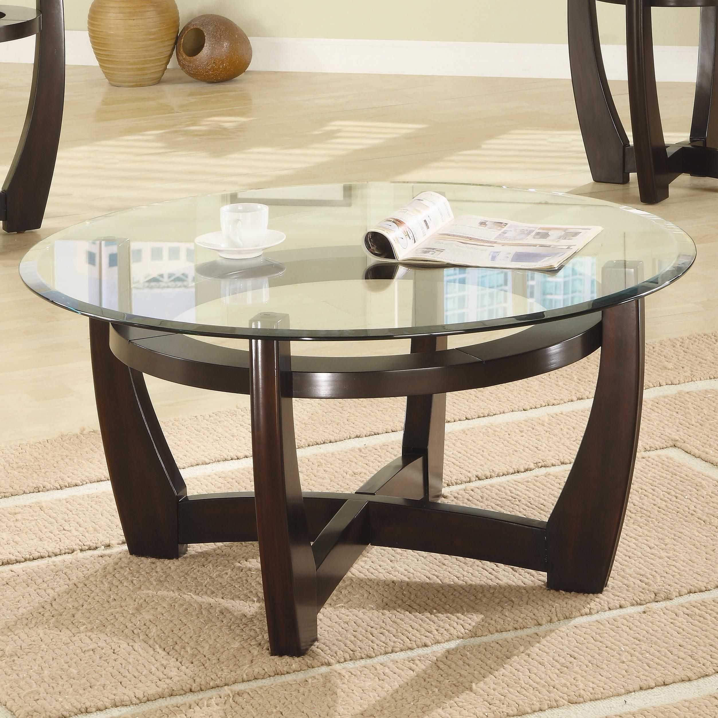 Contemporary 3 Piece Occasional Table Set With Glass Tops Within Occasional Coffee Tables (View 6 of 15)