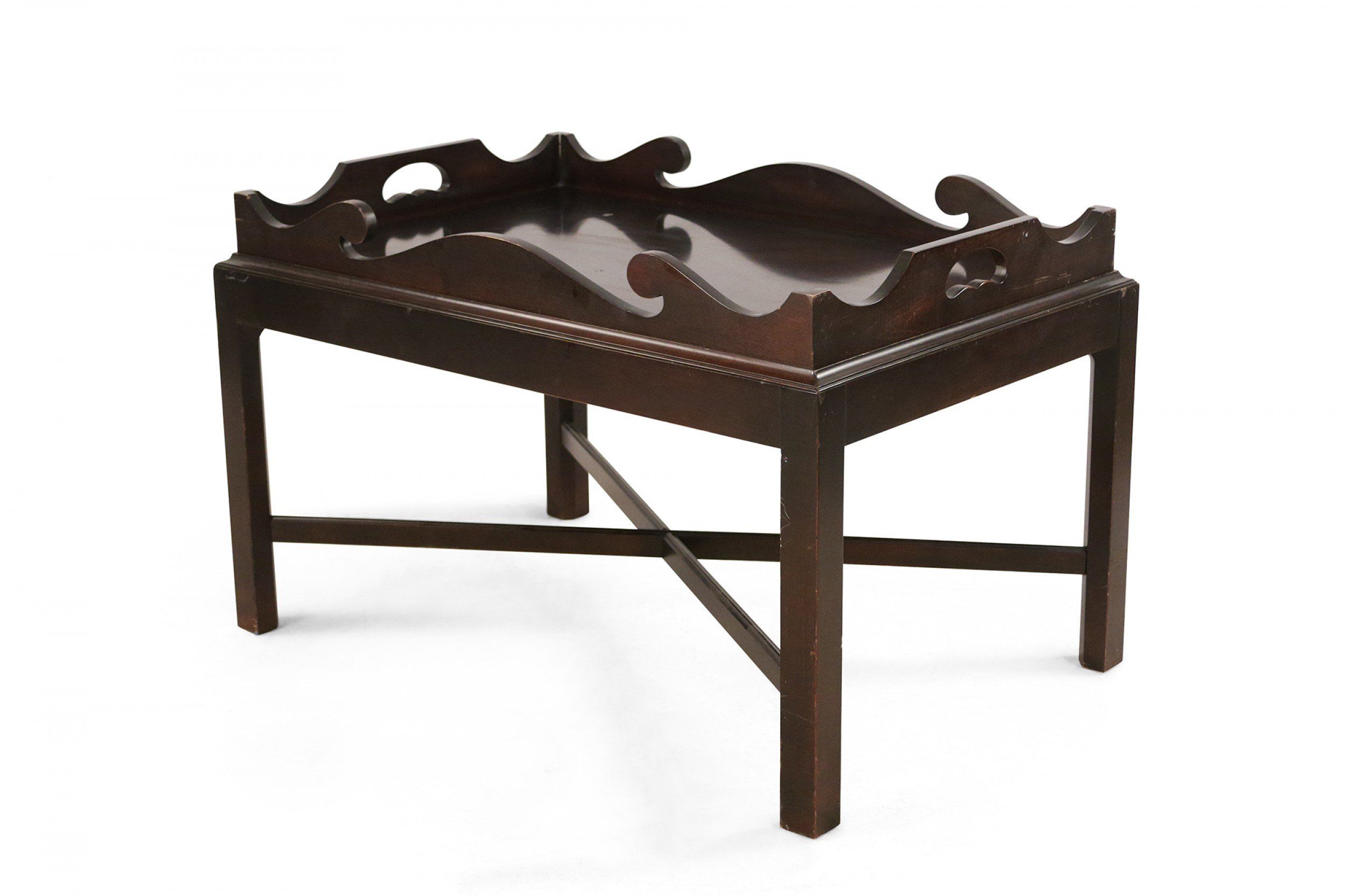 Contemporary Dark Wood Removable Tray Top Coffee Table Inside Detachable Tray Coffee Tables (View 10 of 15)