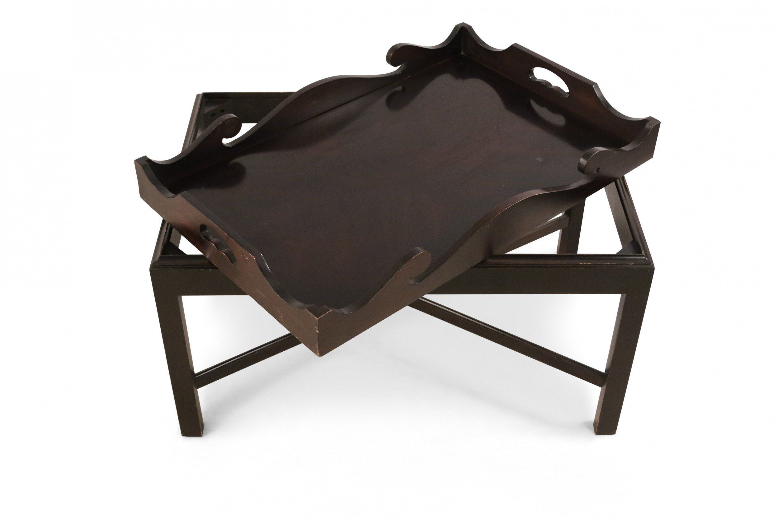 Contemporary Dark Wood Removable Tray Top Coffee Table Regarding Detachable Tray Coffee Tables (View 12 of 15)