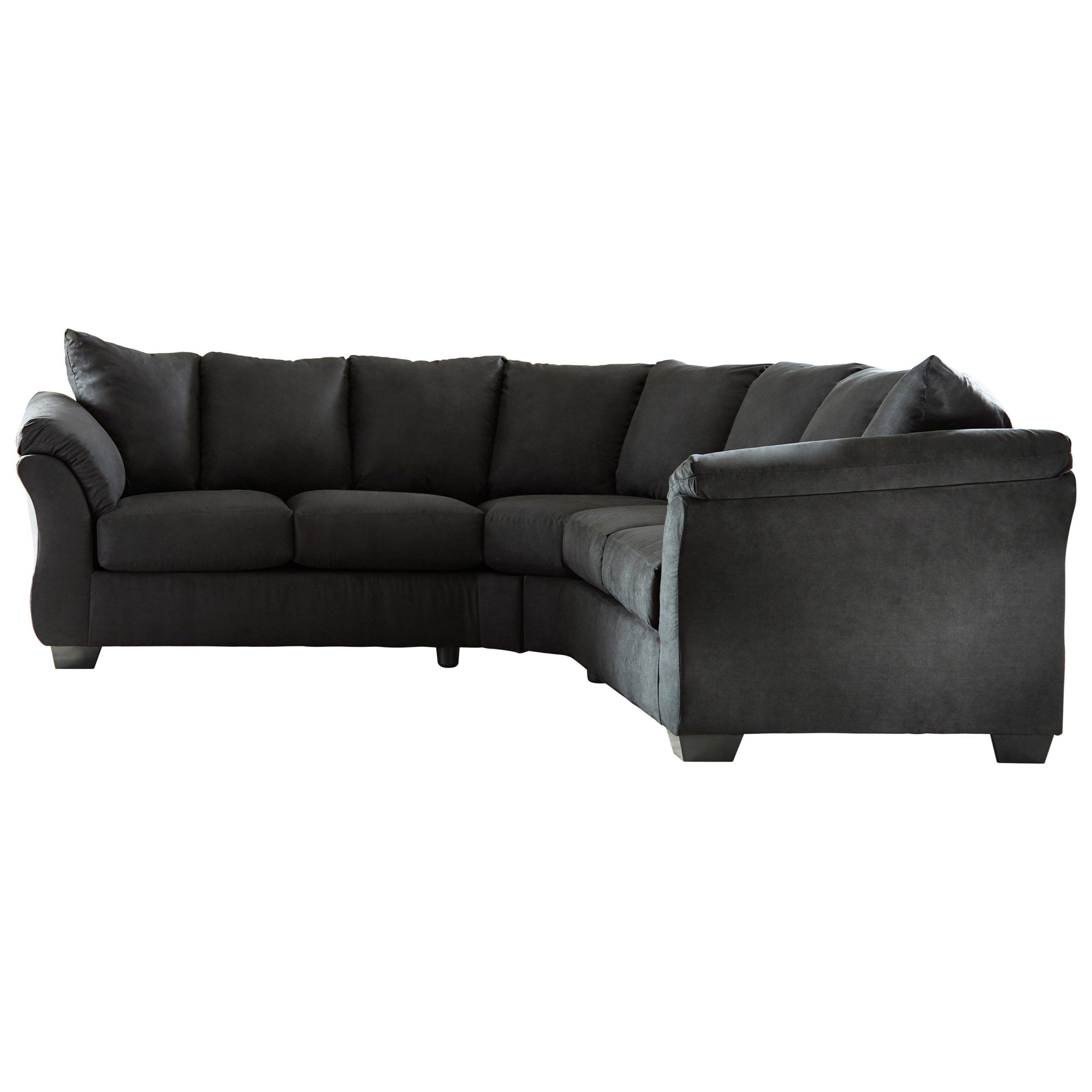 Contemporary Sectional Sofa With Sweeping Pillow Arms 104" X 104" Black Within 104" Sectional Sofas (View 5 of 15)
