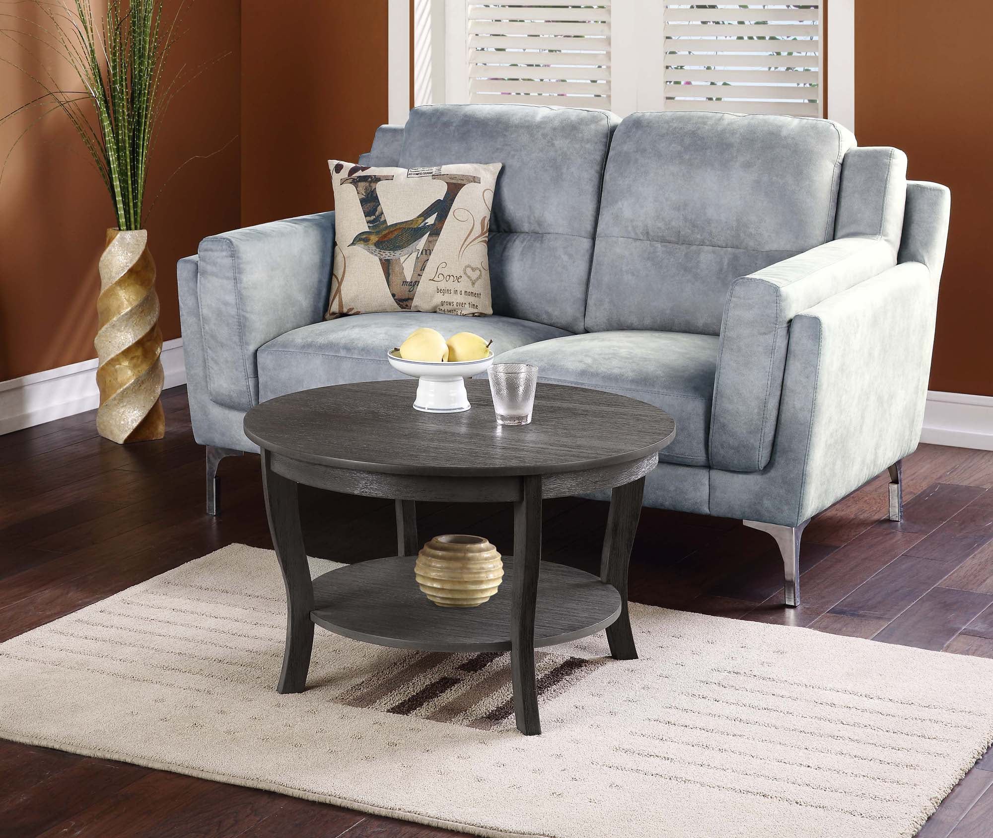 Convenience Concepts American Heritage Round Coffee Table – Walmart Inside American Heritage Round Coffee Tables (Photo 1 of 15)
