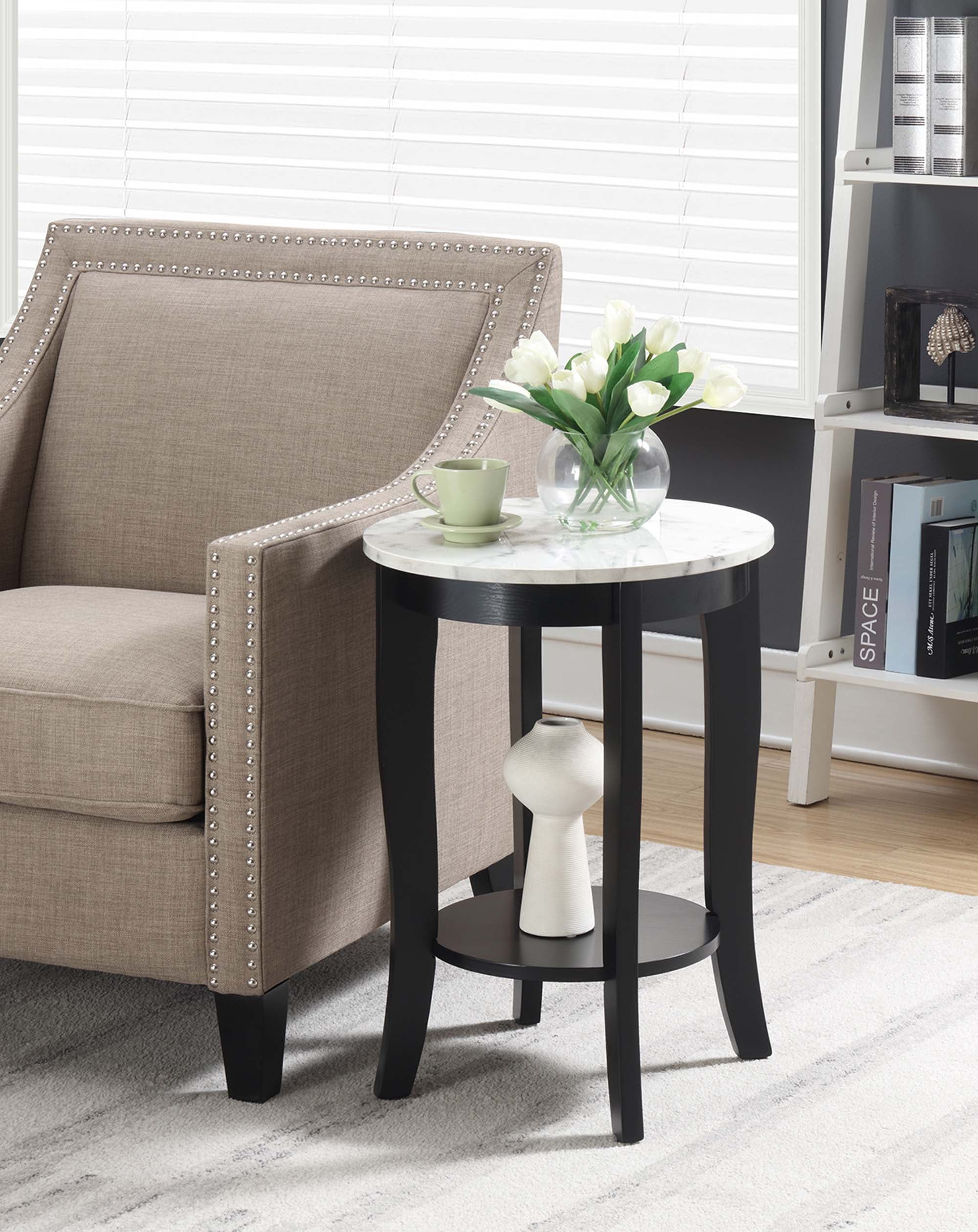 Convenience Concepts American Heritage Round End Table, Multiple Pertaining To American Heritage Round Coffee Tables (View 12 of 15)